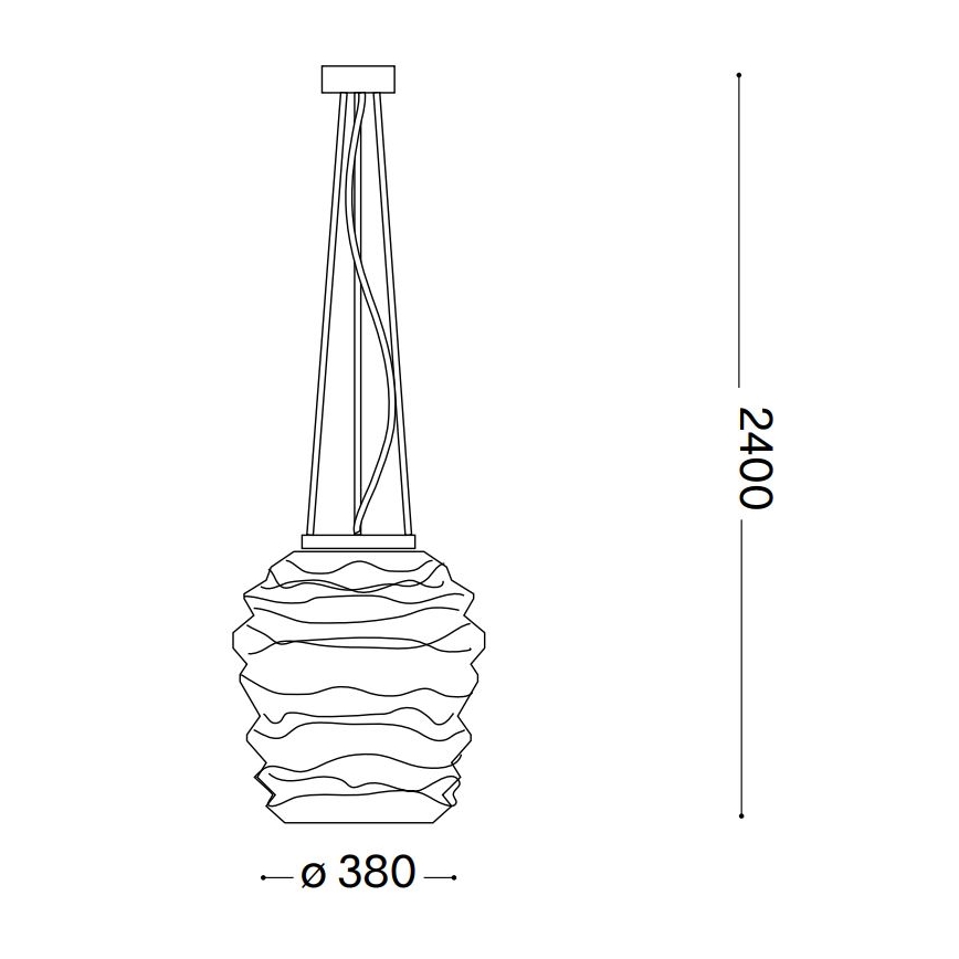 Ideal Lux - Lampadario a sospensione con filo KARMA 1xE27/60W/230V diametro 38 cm bianco