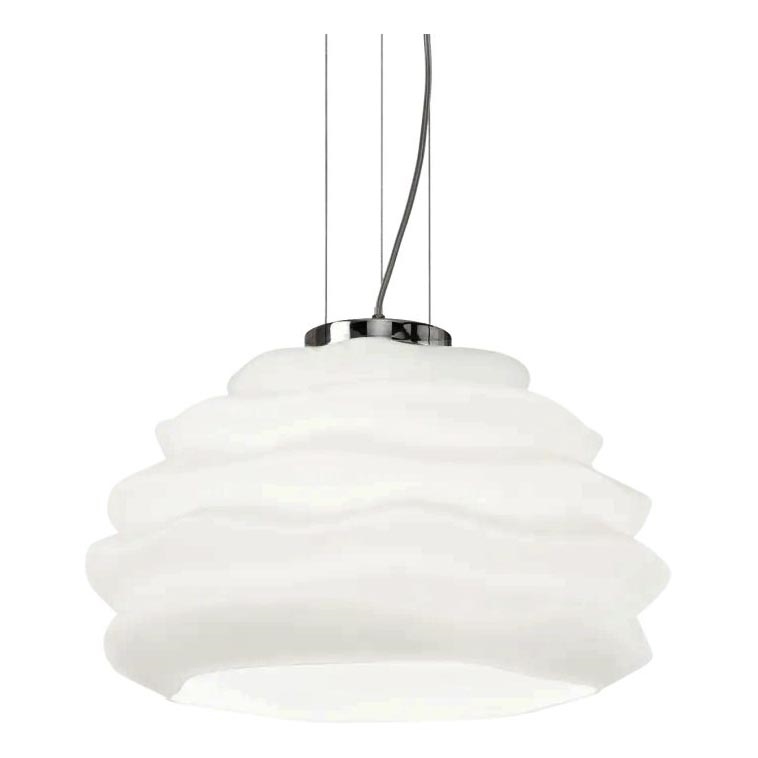 Ideal Lux - Lampadario a sospensione con filo KARMA 1xE27/60W/230V diametro 39 cm bianco