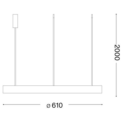 Ideal Lux - Lampadario a sospensione con filo LED dimmerabile GEMINI LED/48W/230V diametro 61 cm CRI 90 oro