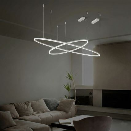 Ideal Lux - Lampadario a sospensione con filo LED dimmerabile ORACLE SLIM LED/40W/230V 4000K diametro 70 cm CRI 90 bianco