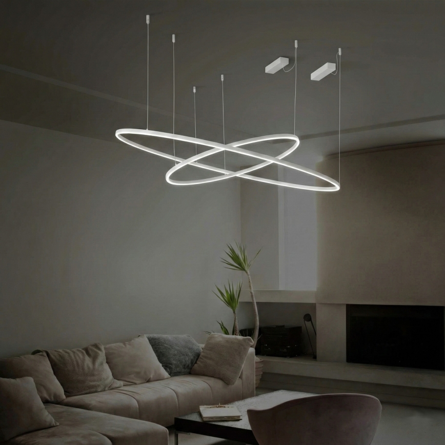 Ideal Lux - Lampadario a sospensione con filo LED dimmerabile ORACLE SLIM LED/40W/230V 4000K diametro 70 cm CRI 90 bianco