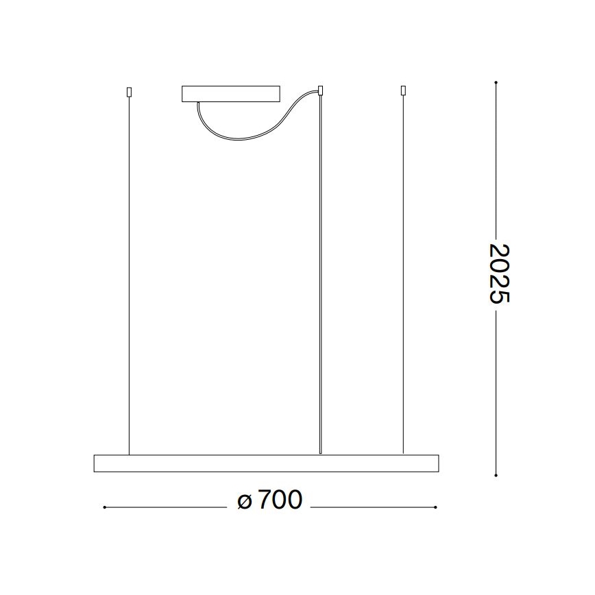Ideal Lux - Lampadario a sospensione con filo LED dimmerabile ORACLE SLIM LED/40W/230V 4000K diametro 70 cm CRI 90 nero