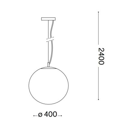 Ideal Lux - Lampadario a sospensione con filo MAPA 1xE27/42W/230V diametro 40 cm oro/fumé