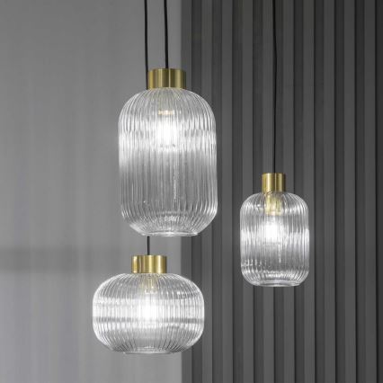 Ideal Lux - Lampadario a sospensione con filo MINT 1xE27/60W/230V diametro 24 cm limpido