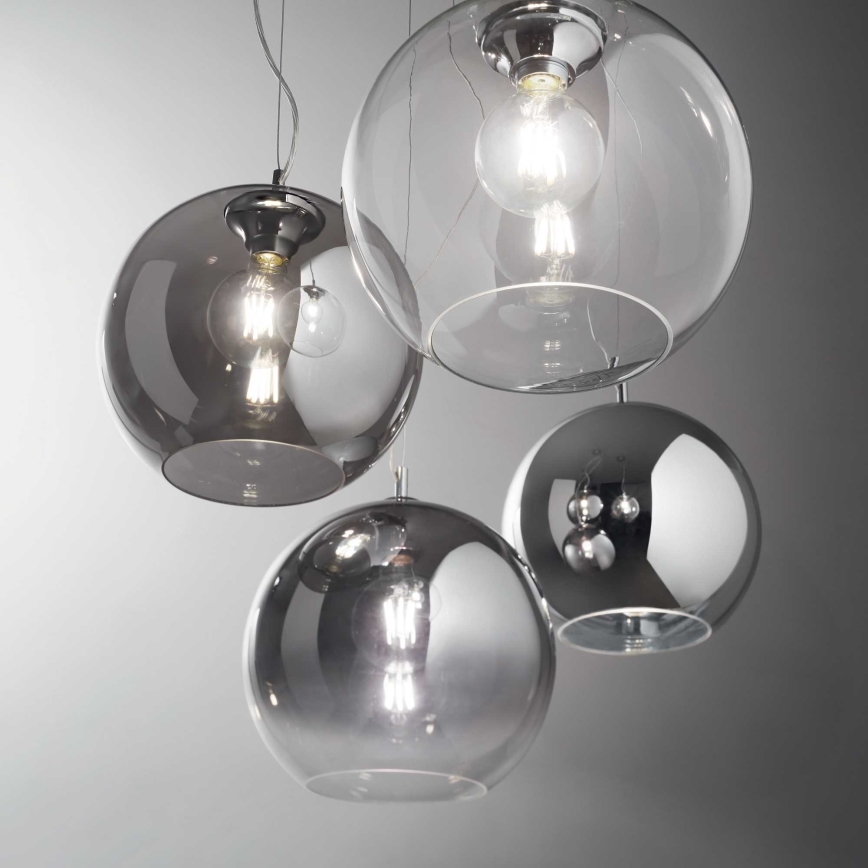 Ideal Lux - Lampadario a sospensione con filo NEMO 1xE27/60W/230V grigio