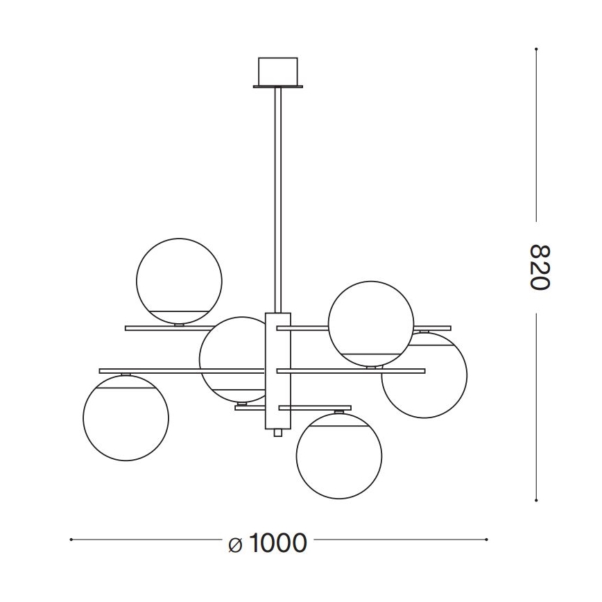 Ideal Lux - Lampadario a sospensione con supporto rigido GOURMET 6xE14/28W/230V diametro 100 cm oro