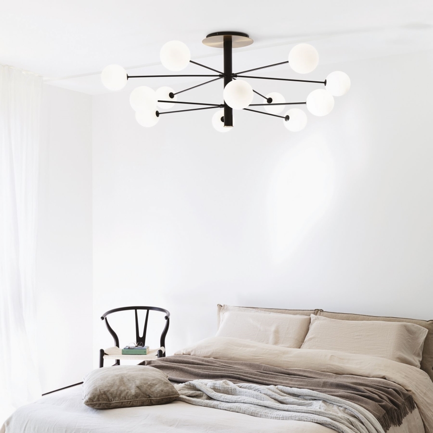 Ideal Lux - Lampadario a sospensione con supporto rigido LED COSMOPOLITAN 12xG9/3W/230V diametro 145 cm nero