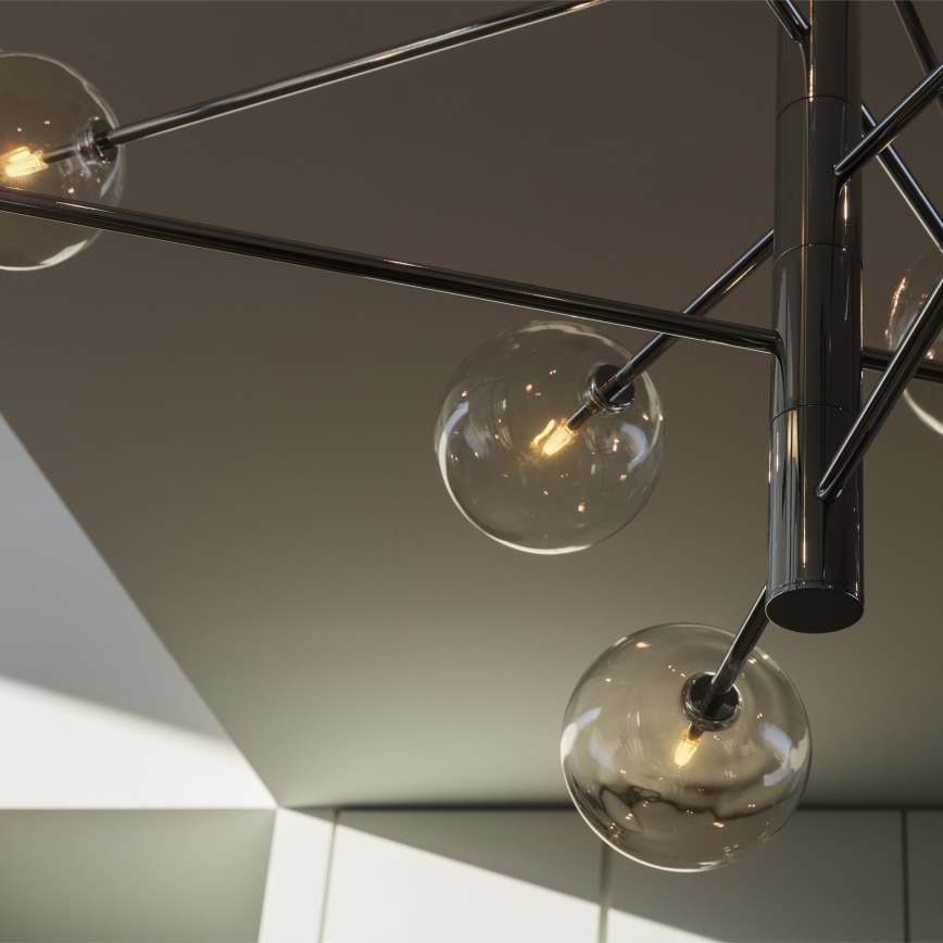 Ideal Lux - Lampadario a sospensione con supporto rigido LED EQUINOXE 12xG4/2W/230V diametro 124 cm cromo lucido/limpido