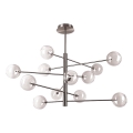 Ideal Lux - Lampadario a sospensione con supporto rigido LED EQUINOXE 12xG4/2W/230V diametro 128,1 cm cromo lucido/fumé