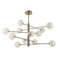 Ideal Lux - Lampadario a sospensione con supporto rigido LED EQUINOXE 12xG4/2W/230V diametro 128,1 cm ottone/fumé