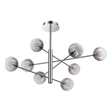 Ideal Lux - Lampadario a sospensione con supporto rigido LED EQUINOXE 8xG4/2W/230V diametro 128 cm cromo lucido/fumé