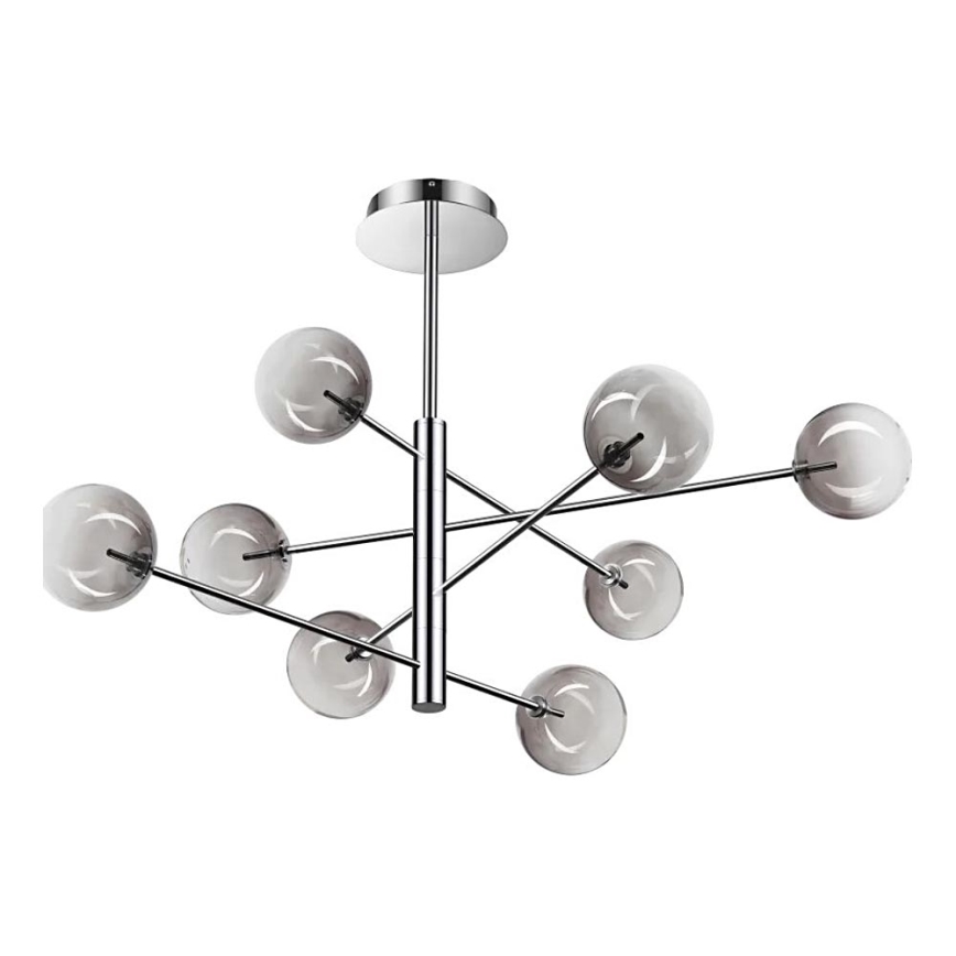 Ideal Lux - Lampadario a sospensione con supporto rigido LED EQUINOXE 8xG4/2W/230V diametro 128 cm cromo lucido/fumé