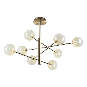 Ideal Lux - Lampadario a sospensione con supporto rigido LED EQUINOXE 8xG4/2W/230V diametro 128 cm ottone/fumé
