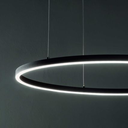 Ideal Lux - Lampadario LED a sospensione con cavo ORACLE SLIM LED/29W/230V 3000K CRI 90 Ø 50 cm nero