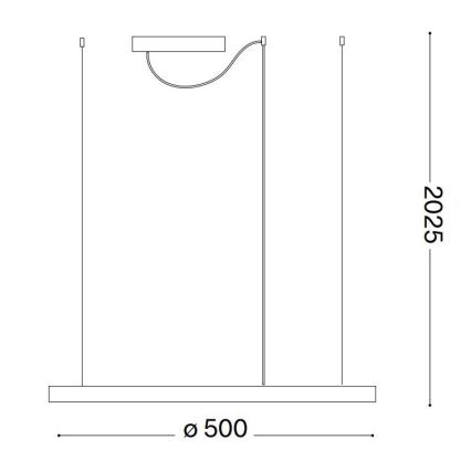 Ideal Lux - Lampadario LED a sospensione con cavo ORACLE SLIM LED/29W/230V 3000K CRI 90 Ø 50 cm nero