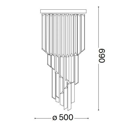 Ideal Lux - Lampadario di cristallo a plafone CARLTON 12xE14/40W/230V diametro 50 cm cromo lucido