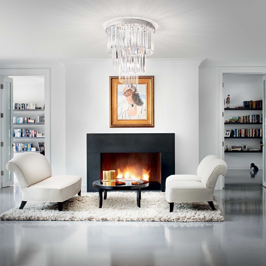 Ideal Lux - Lampadario di cristallo a plafone CARLTON 12xE14/40W/230V diametro 50 cm cromo lucido