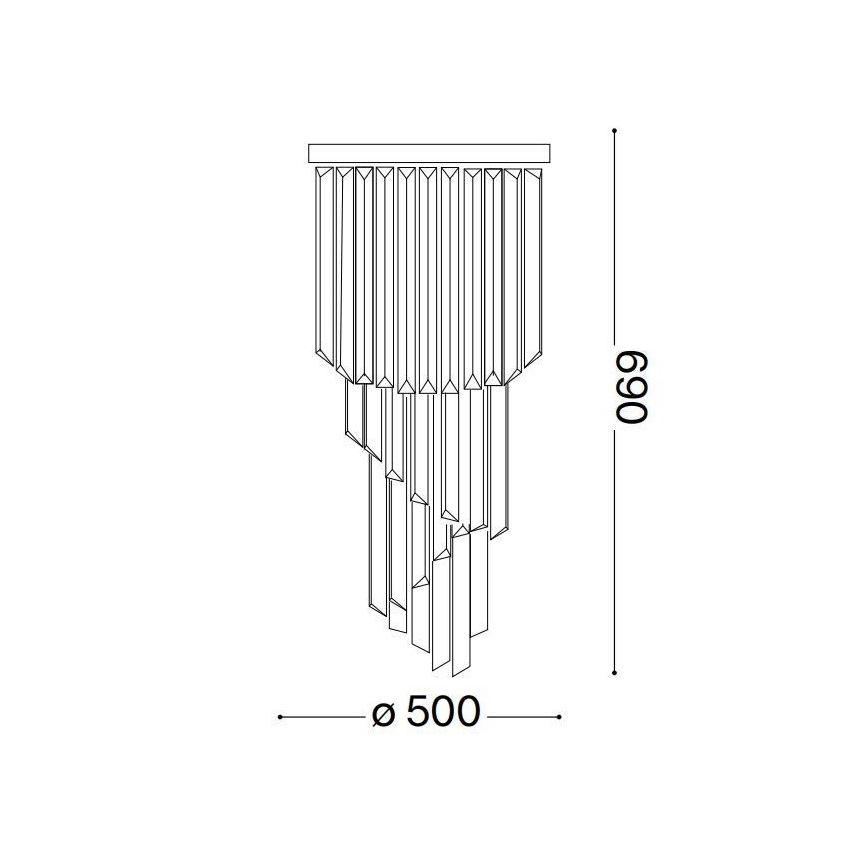 Ideal Lux - Lampadario di cristallo a plafone CARLTON 12xE14/40W/230V diametro 50 cm oro