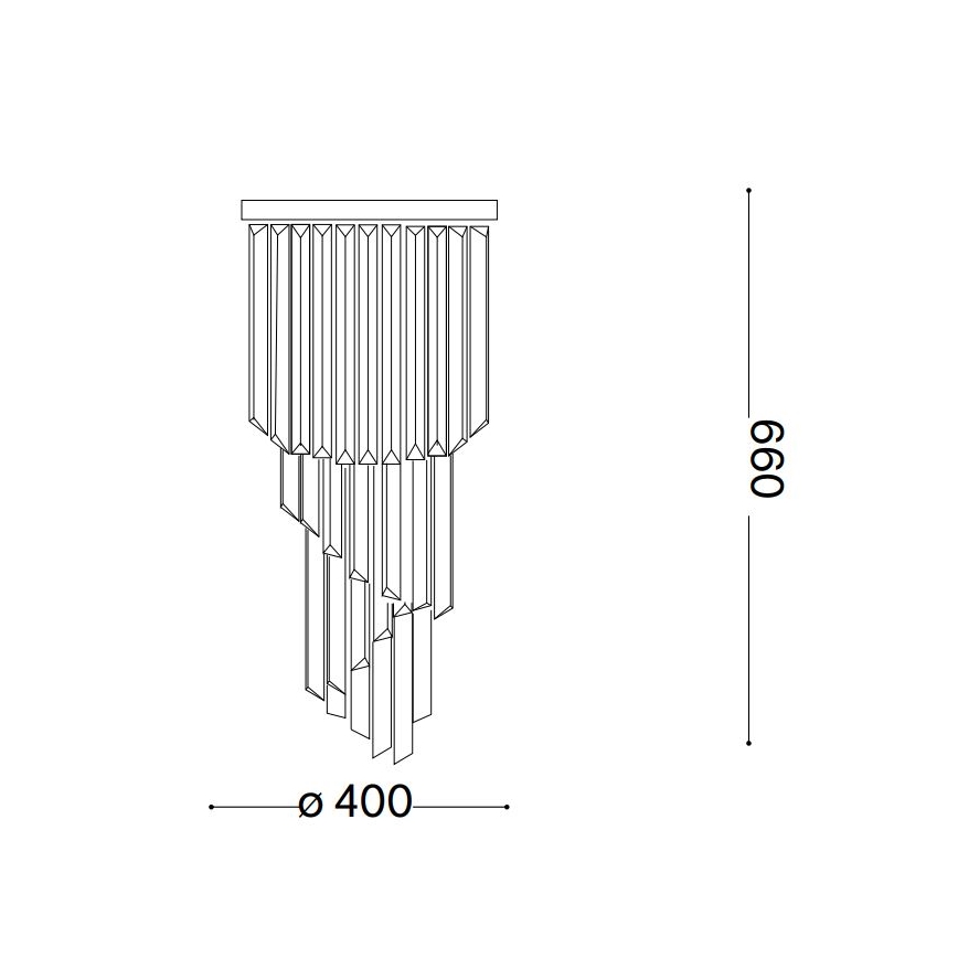 Ideal Lux - Lampadario di cristallo a plafone CARLTON 8xE14/40W/230V diametro 40 cm cromo lucido