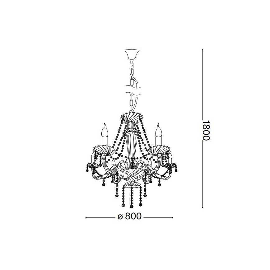 Ideal Lux - Lampadario di cristallo a sospensione con catena AMADEUS 8xE14/40W/230V diametro 80 cm limpido