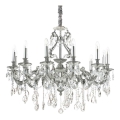 Ideal Lux - Lampadario di cristallo a sospensione con catena GIOCONDA 12xE14/40W/230V diametro 90 cm argento