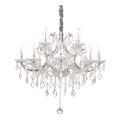 Ideal Lux - Lampadario di cristallo a sospensione con catena NAPOLEON 12xE14/40W/230V diametro 74 cm cromo lucido