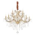 Ideal Lux - Lampadario di cristallo a sospensione con catena NAPOLEON 12xE14/40W/230V diametro 74 cm oro
