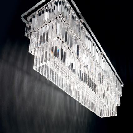 Ideal Lux - Lampadario di cristallo a sospensione MARTINEZ 8xE14/40W/230V cromo lucido