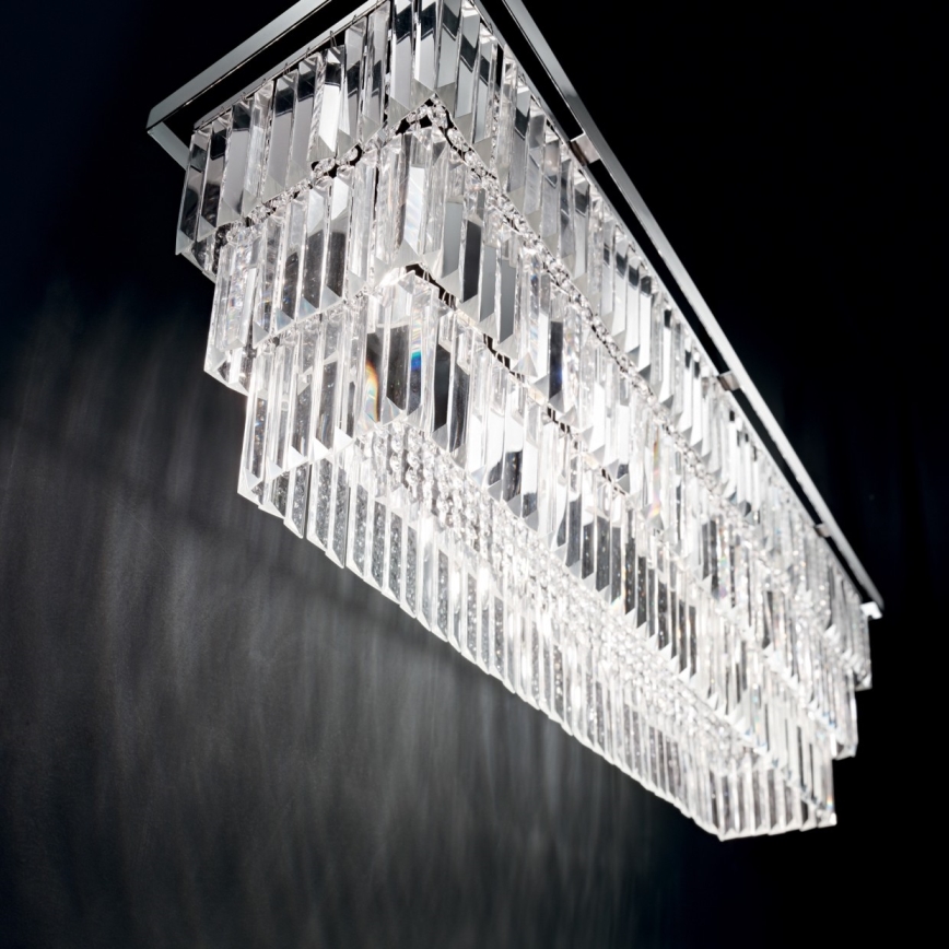 Ideal Lux - Lampadario di cristallo a sospensione MARTINEZ 8xE14/40W/230V cromo lucido