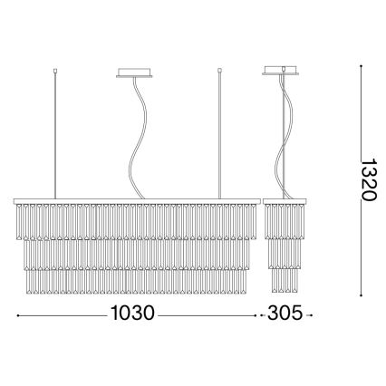 Ideal Lux - Lampadario di cristallo a sospensione MARTINEZ 8xE14/40W/230V cromo lucido