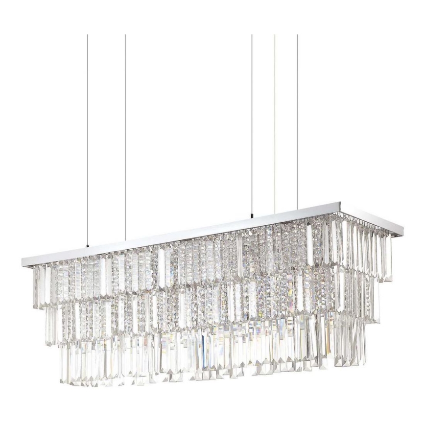 Ideal Lux - Lampadario di cristallo a sospensione MARTINEZ 8xE14/40W/230V cromo lucido