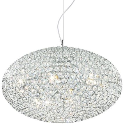 Ideal Lux - Lampadario di cristallo a sospensione ORION 12xE14/40W/230V diametro 60 cm argento