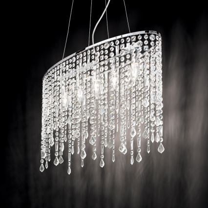 Ideal Lux - Lampadario di cristallo a sospensione RAIN 5xE14/40W/230V limpido