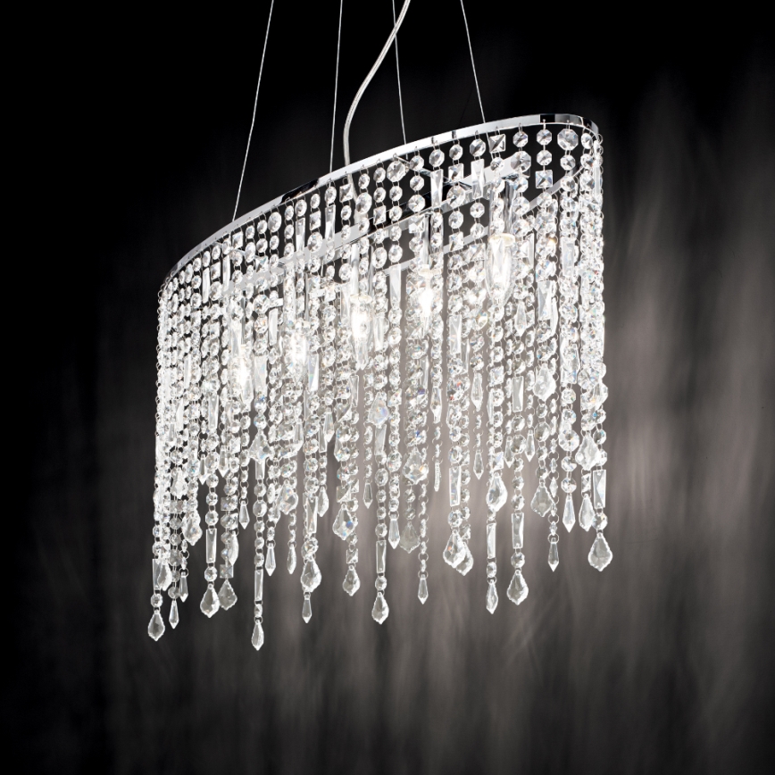 Ideal Lux - Lampadario di cristallo a sospensione RAIN 5xE14/40W/230V limpido