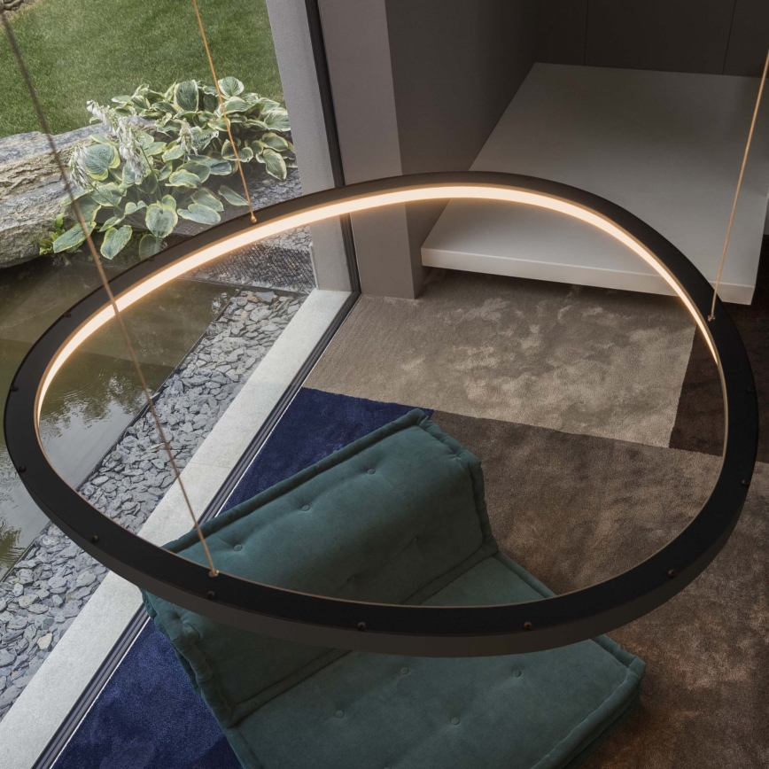 Ideal Lux - Lampadario a sospensione con cavo GEMINI LED/36W/230V 2700K Ø 42,5 cm CRI 90 nero