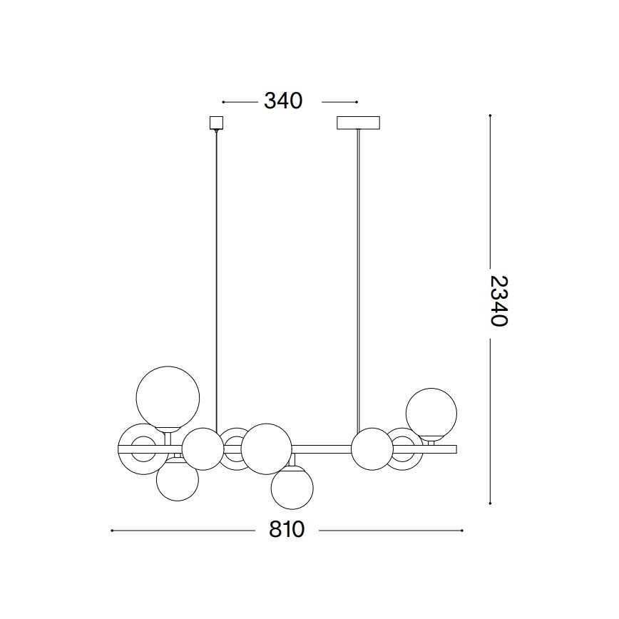 Ideal Lux - Lampadario LED sospeso su cavo PERLAGE 10xG9/3W/230V 81 cm dorato/beige fumé