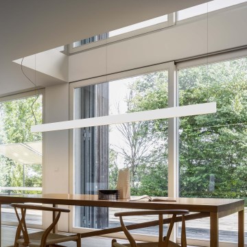 Ideal Lux - Lampadario LED a sospensione con cavo LINUS LED/32W/230V 4000K CRI 90 120 cm bianco