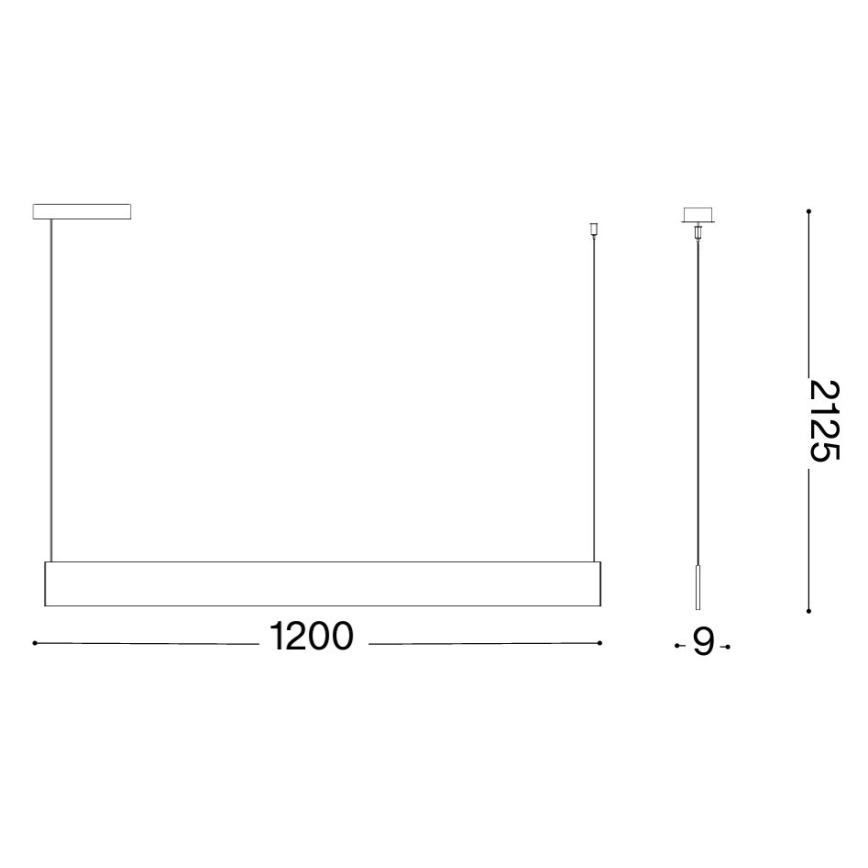 Ideal Lux - Lampadario LED a sospensione con cavo STEEL LED/24W/230V 3000K CRI 90 120 cm bianco