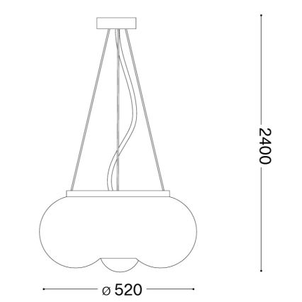 Ideal Lux - Lampadario LED a sospensione con filo ARIZONA 5xGX53/9W/230V diametro 52 cm bianco