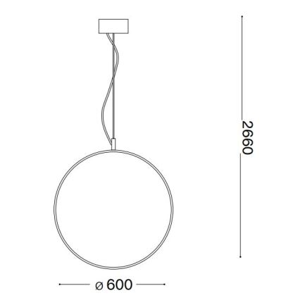 Ideal Lux - Lampadario LED a sospensione con filo CIRCUS LED/33W/230V diametro 60 cm CRI 90 nero