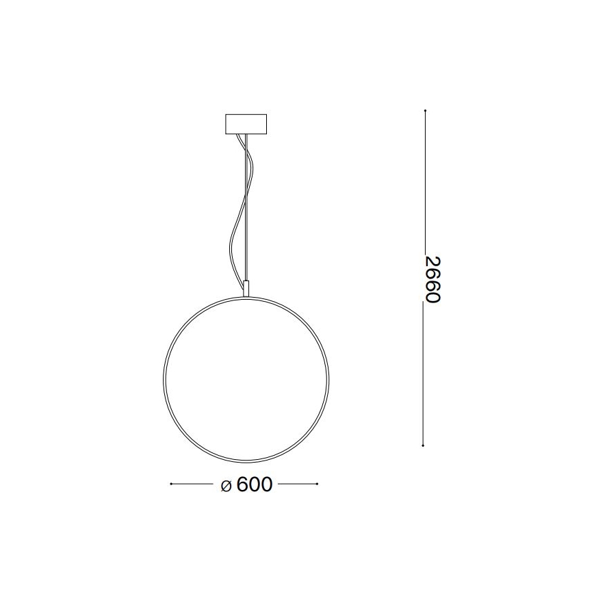 Ideal Lux - Lampadario LED a sospensione con filo CIRCUS LED/33W/230V diametro 60 cm CRI 90 nero