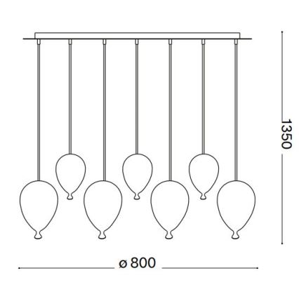 Ideal Lux - Lampadario LED a sospensione con filo CLOWN 7xG9/3W/230V 80 cm colorato