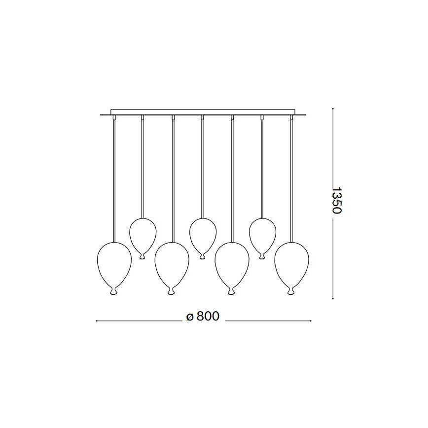 Ideal Lux - Lampadario LED a sospensione con filo CLOWN 7xG9/3W/230V 80 cm colorato