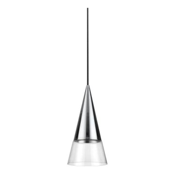 Ideal Lux - Lampadario LED a sospensione con filo CONO 1xGU10/7W/230V diametro 15 cm CRI 90 cromo lucido