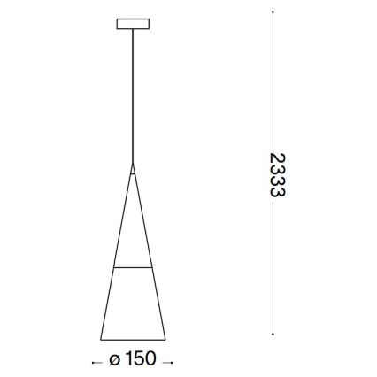 Ideal Lux - Lampadario LED a sospensione con filo CONO 1xGU10/7W/230V diametro 15 cm CRI 90 ottone