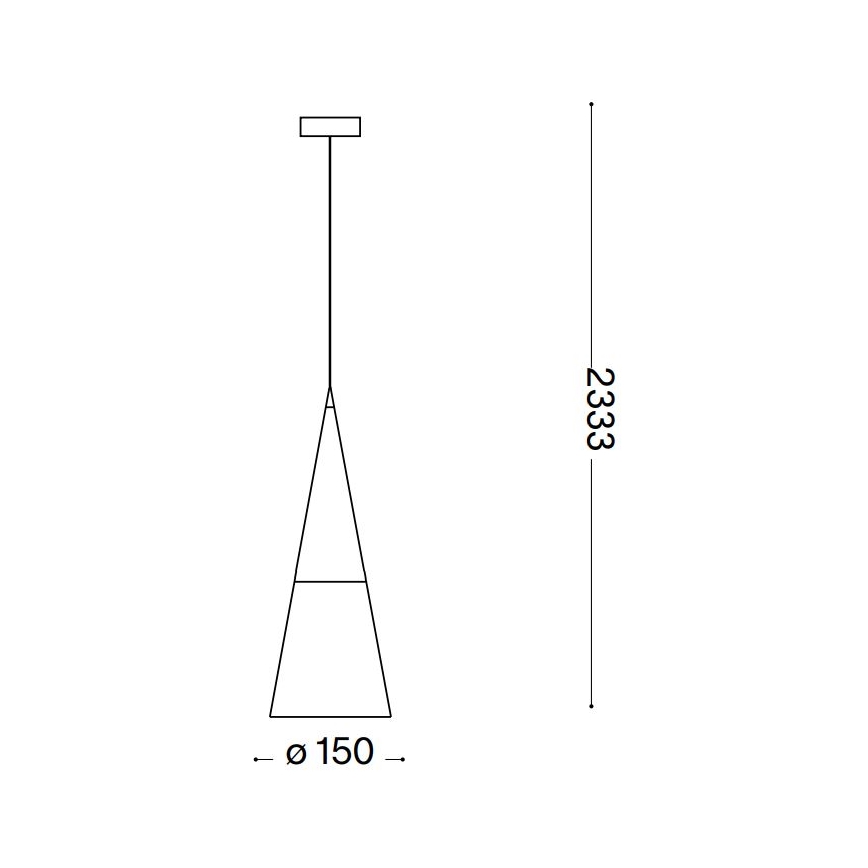 Ideal Lux - Lampadario LED a sospensione con filo CONO 1xGU10/7W/230V diametro 15 cm CRI 90 ottone