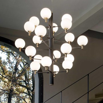 Ideal Lux - Lampadario LED a sospensione con filo COPERNICO 20xG9/3W/230V diametro 86 cm nero