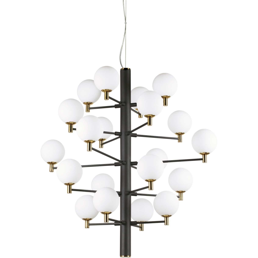 Ideal Lux - Lampadario LED a sospensione con filo COPERNICO 20xG9/3W/230V diametro 86 cm nero