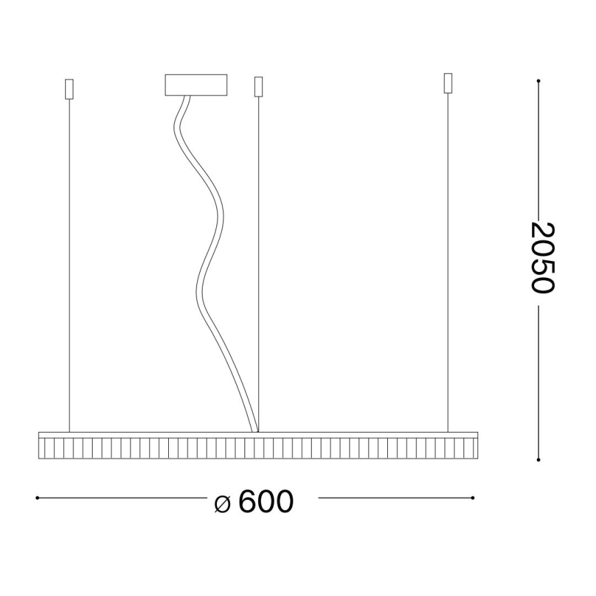 Ideal Lux - Lampadario LED a sospensione con filo CROWN LED/30W/230V 3000K diametro 60 cm CRI 90 ottone