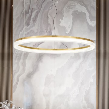 Ideal Lux - Lampadario LED a sospensione con filo CROWN LED/42W/230V 3000K diametro 80 cm CRI 90 ottone
